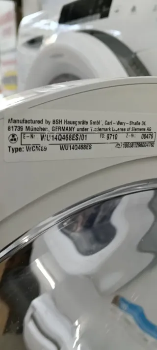 LAVADORA CARGA FRONTAL SIEMENS 8 KG A+++RPM 1400