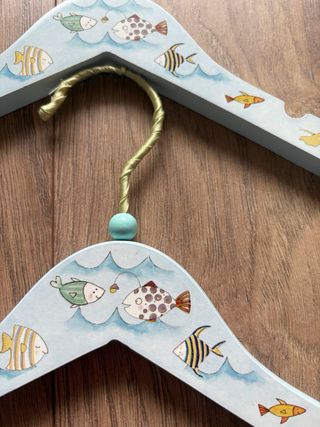 3 Perchas Madera Marinas Infantiles