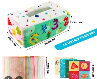 Regalo caja de pañuelos sensorial para bebé