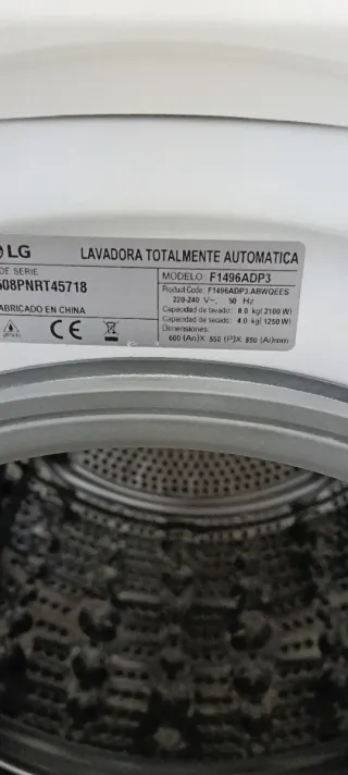 LAVADORA CON SECADORA L.G 8 KG A 4 KG RPM 1400
