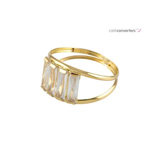 anillo oro 18k con piedra con circonita