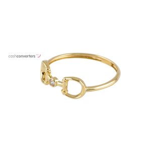 anillo oro 18k con circonita