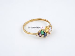 anillo oro 18k con piedra con circonita