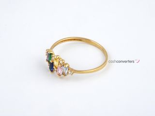anillo oro 18k con piedra con circonita