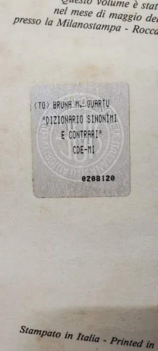 Dizionario dei sinonimi e dei contrari