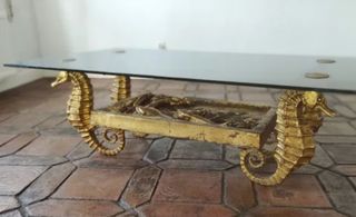 Mesa centro vintage caballitos Mar y mesa auxiliar