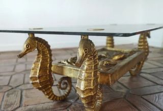 Mesa centro vintage caballitos Mar y mesa auxiliar