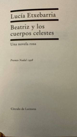 Beatriz y los cuerpos celestes: una novela rosa