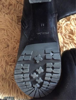 Stivali alti Prada in pelle nera Taglia 41