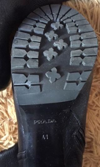 Stivali alti Prada in pelle nera Taglia 41