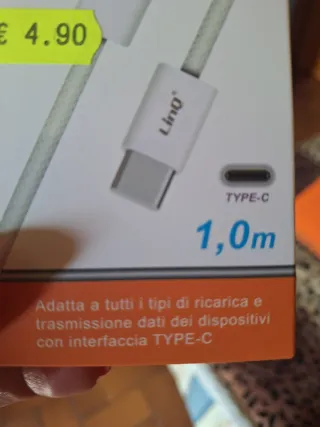 Cavo di ricarica USB-C bianco