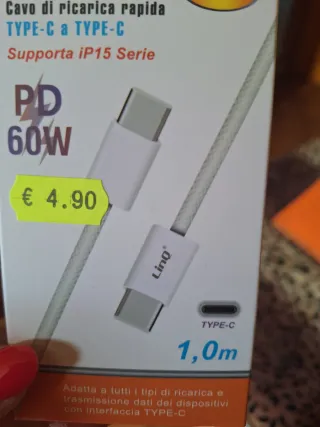 Cavo di ricarica USB-C bianco