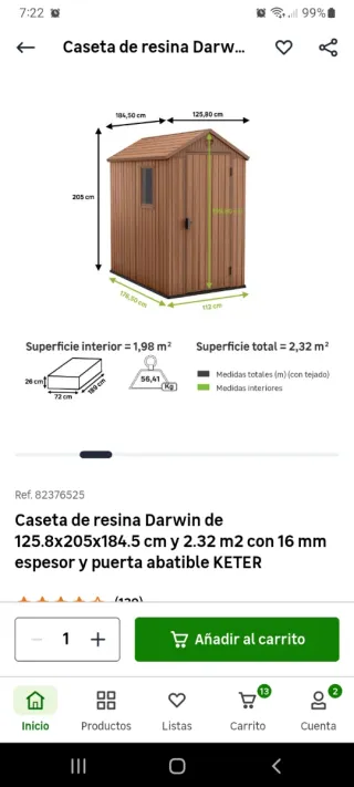 Caseta Exterior Resina Keter Darwin Marrón