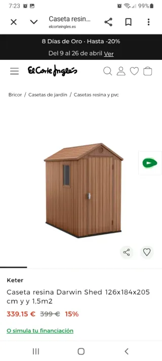 Caseta Exterior Resina Keter Darwin Marrón