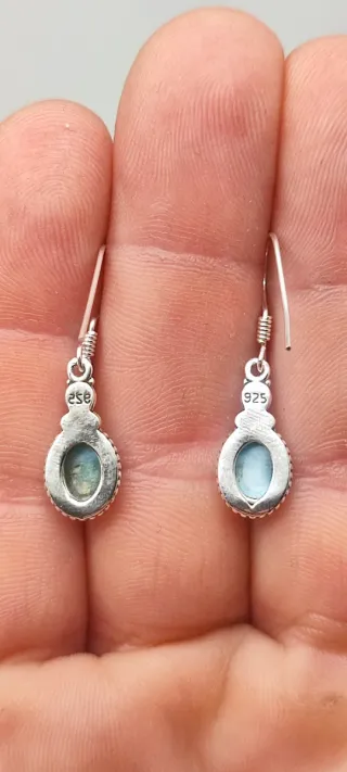 Pendientes de Plata y Larimar.