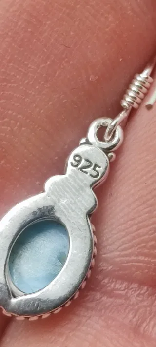 Pendientes de Plata y Larimar.