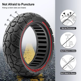 Rueda maciza 10” patinete antipinchazos 255x70