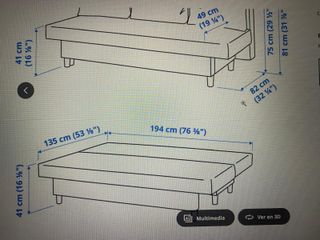 Sofá cama doble beige 135cm