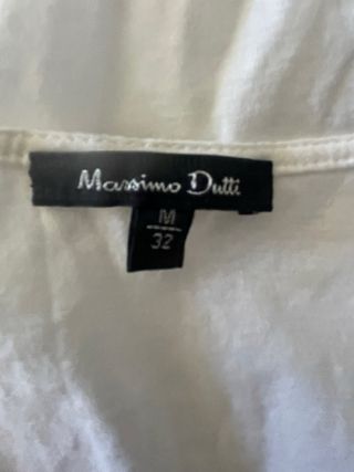 Blusa Massimo Dutti Blanca Volantes Talla M