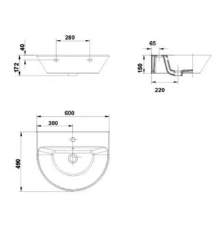 Lavabo Gala porcelana semipedestal