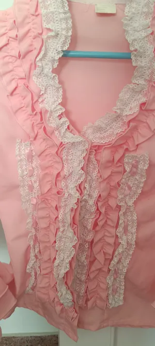 Conjunto Flamenco Rosa y Blanco