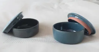 2 Joyeros Cerámica Artesanal Azul/Verde