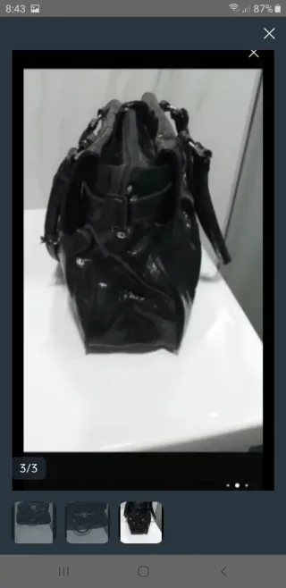 Bolso grande negro de polipiel