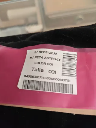 Pantalón Negro Corduroy Talla 31