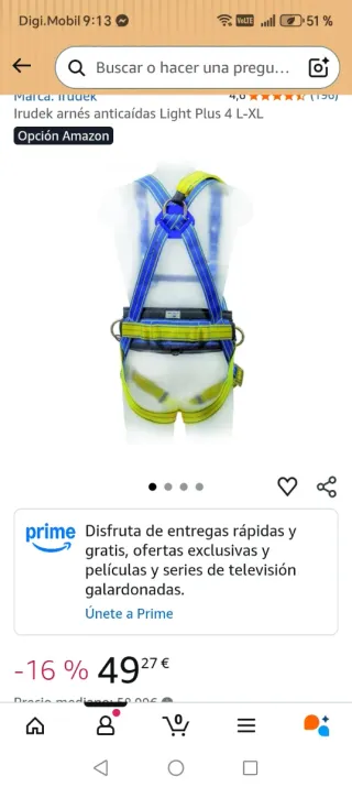 Arnés anticaídas Irudek Light Plus 4