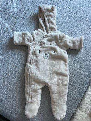 Buzo de bebé con capucha de oso 0-1 mes