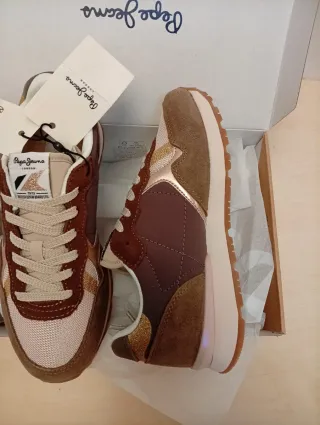 Zapatillas cuero Pepe Jeans Marron T 37 Nuevas