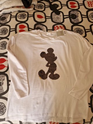 T-shirt Disney Mickey Mouse paillettes tg M