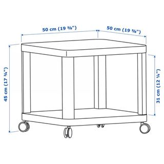 Mesa auxiliar blanca con ruedas