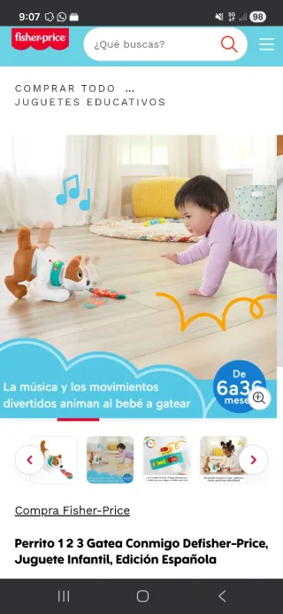 Perrito 1,2,3 Gatea Conmigo Fisher Price