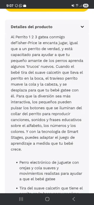 Perrito 1,2,3 Gatea Conmigo Fisher Price