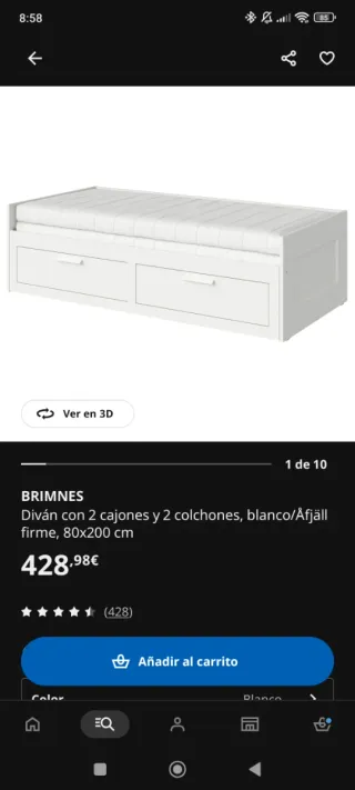 Cama 80cm Ampliable a 160cm