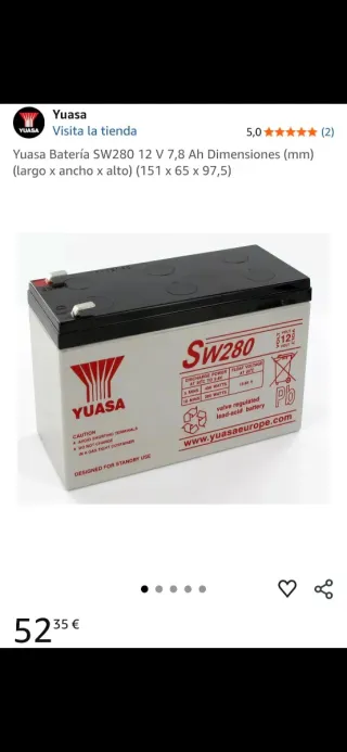 Batería Yuasa SW280 12V 8 UNIDADES