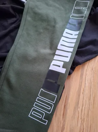 Conjunto Chándal Puma Verde y Camiseta Negra
