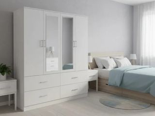 .OFERTA - HERMOSO ARMARIO DE 4 PUERTAS CON ESPEJO.
