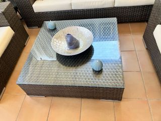 Conjunto Muebles Exterior Sofá, Sillones y Mesas