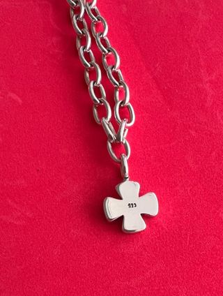 Pulsera plata 950 de eslabones con cruz – 22 gr