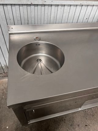 Mesa de trabajo acero inoxidable con seno