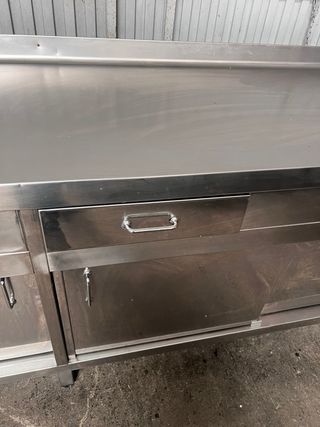 Mesa de trabajo acero inoxidable con seno
