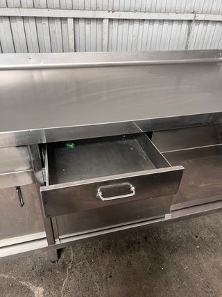 Mesa de trabajo acero inoxidable con seno