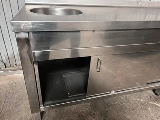 Mesa de trabajo acero inoxidable con seno