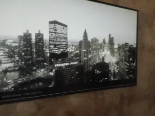 Cuadro Moderno Ciudad Blanco y Negro 96 * 34 cm,