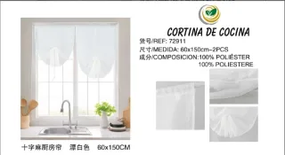 Cortinas Cocina Azul 60x150cm (2uds)