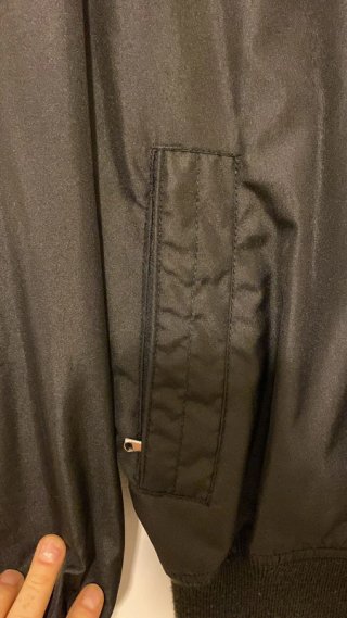 J.J. Olson Giacca Bomber Nera con Cappuccio Grigio