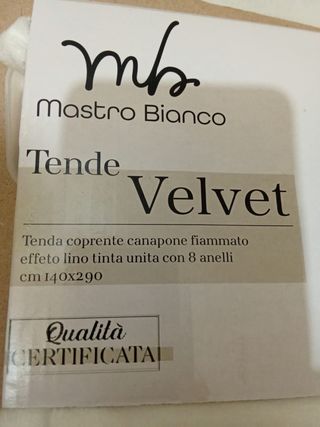 2 tende di velluto colore panna