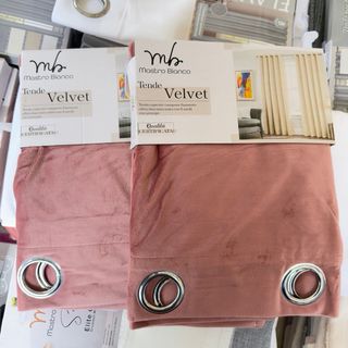 2 tende, velluto rosa antico